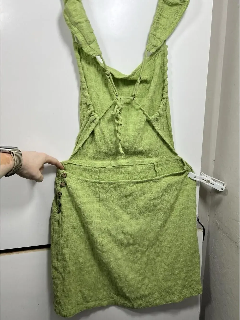 Free People Size  XL Beyond Chic Mini Dress Open Back Greeen Cute Summer Strap